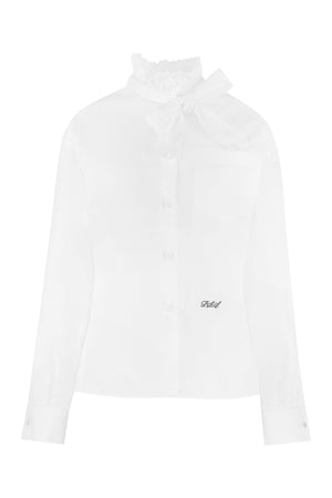 Cotton shirt with bow-0